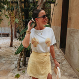 CONCHITA WAVES WHITE SHELL T-SHIRT