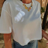 NAYARA WHITE CROPPED T-SHIRT