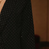 MERRY EVERYTHING BLACK RHINESTONE PLAYSUIT