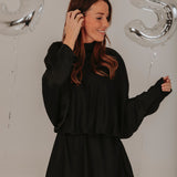 MAGIC NIGHT BLACK SATIN DRESS