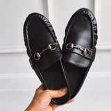 JENNY BLACK LEATHER LOAFERS