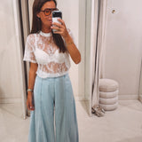 JULINE WHITE LACE T-SHIRT