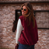 VIVIAN BORDEAUX SUEDE SLEEVELESS JACKET