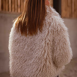 LENORA BEIGE FAUX FUR JACKET