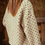 DAWSIE BEIGE SOFT POLKADOTS TEDDY SWEATER