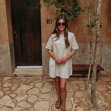 ENSENADA LIGHT BEIGE DENIM DRESS
