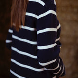 TAWNY DARK BLUE STRIPED CARDIGAN