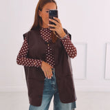 PRIMROSE BURGUNDY SLEEVELESS LEATHER JACKET