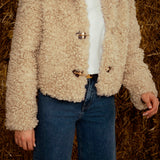 BEIGE TEDDY TWIST JACKET