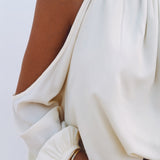 JESSIBEL LIGHT YELLOW CUT-OUT BLOUSE