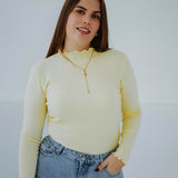 EUPHORIA YELLOW RUFFLE LONGSLEEVE TOP