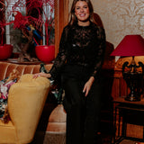 FROSTED BLACK GLITTER GLOW BLOUSE