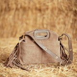 WILD FRINGE TAUPE SUEDE BAG