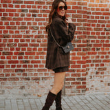 ROMY BROWN CHECKERED BLAZER