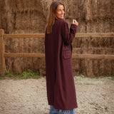 DELMA LONG BURGUNDY BLAZER