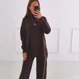 WYNDI BROWN COMFY TWO-PIECE SET