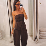 YONI BROWN TWO-PIECE SET