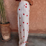 ASILAH WHITE POLKADOTS BALLOON PANTS