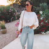 TERNURA ECRU CROCHET BLOUSE
