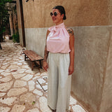 LUMBRE LIGHT PINK HALTER TOP