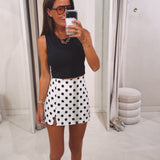 SELUNA WHITE POLKADOTS SKORT