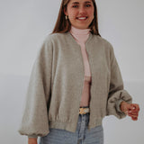 VERONIQUE GREY BOMBER JACKET