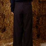 REMMIE WIDE DARK BLUE STRIPED PANTS