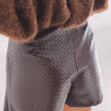 MADISON BROWN WOVEN SKORT