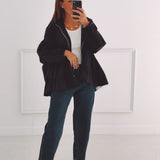 IRINA DARK BLUE LACE ZIP JACKET