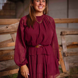 HONEY BORDEAUX LAYER DRESS
