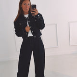 DEBORAH DARK BLUE DENIM TWO-PIECE SET