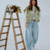 JOHANNA KHAKI SLEEVELESS JACKET