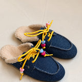 DARK BLUE DENIM MULE LOAFER