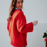 JOANIE RED KNIT SWEATER