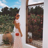 CALA SERENA RED/WHITE POLKADOTS DRESS