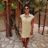 CALIENTE YELLOW DENIM DRESS