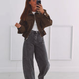 BETHANY KHAKI ZIP JACKET