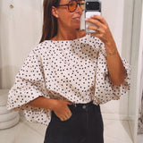 ELEONORE ECRU POLKADOTS BLOUSE