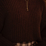LUMEA BROWN KNIT SWEATER