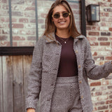 BAYOU BROWN STRIPED TWO-PIECE SET