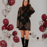 STAY COSY TAUPE ARGYLE SKIRT