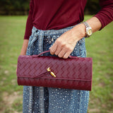 MILEY BORDEAUX WOVEN POCHETTE