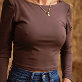 GENESIS BROWN OPEN BACK TOP