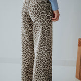LEOPARD WIDE LEG JEANS 9152