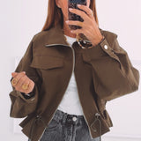 BETHANY KHAKI ZIP JACKET
