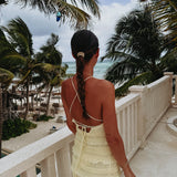 TOLUCA LIGHT YELLOW RUFFLE DRESS