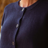 LOUELLA DARK BLUE DIAMOND SLEEVES CARDIGAN