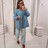 CHARLOTTE DUSTY BLUE BLAZER