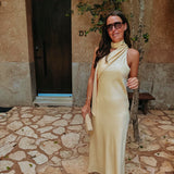 SABINAS YELLOW SATIN DRESS