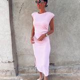 ERA LIGHT PINK RIBBED DRESS